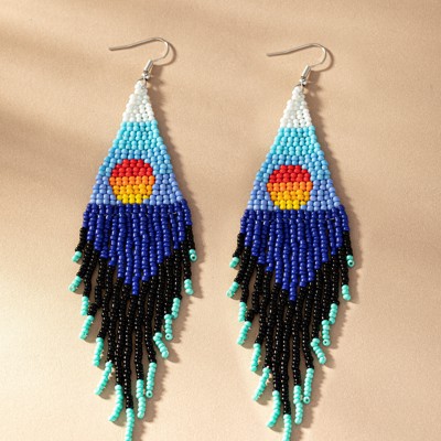 Very Carrot Handmade Ocean Sunrise Fringe Earrings