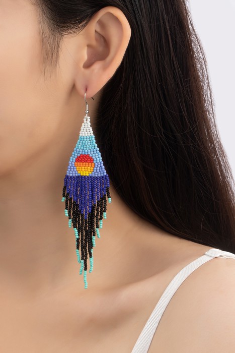 Very Carrot Handmade Ocean Sunrise Fringe Earrings