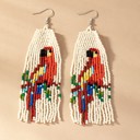  Very Carrot Handmade Tropical Parrot Beaded Drop Earrings