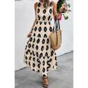  Love Kuza Geo Almond Elegance Maxi Dress