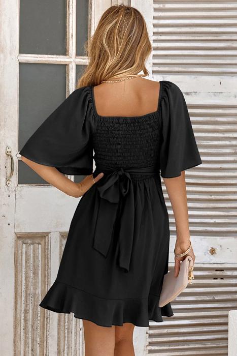 Love Kuza Silky Sweetheart Ruffle Dress