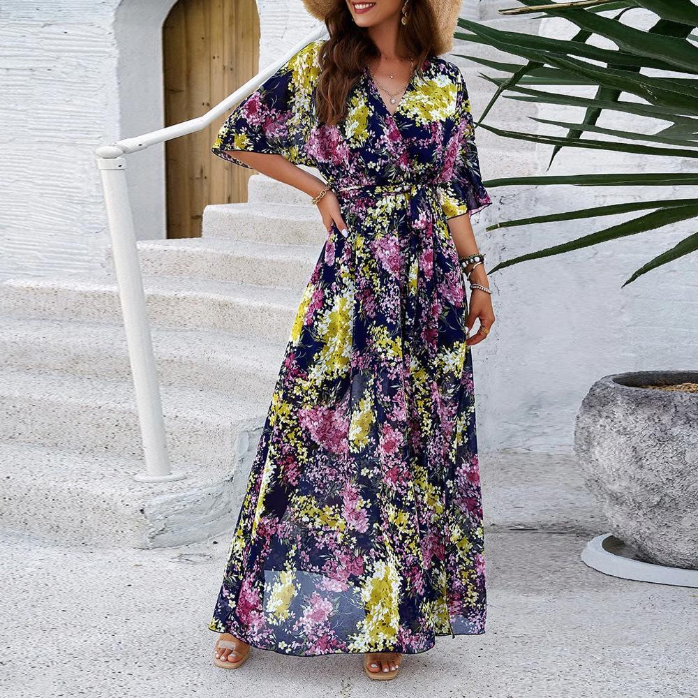 Love Kuza Garden Glow Maxi Wrap Dress