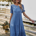  Love Kuza Bell Sleeves Easy Tiered Midi Dress