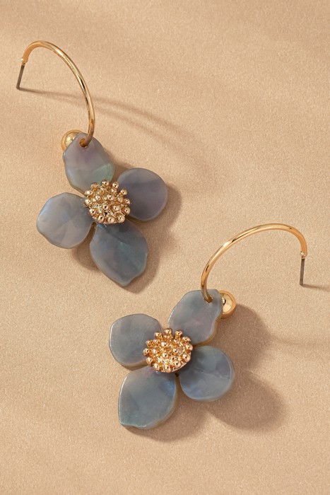 Very Carrot Floral Charm Hoop Earrings