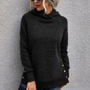 Black Small Love Kuza Button Sides Hoodie Sweater