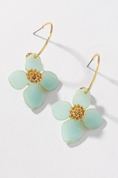 Very Carrot Floral Charm Hoop Earrings