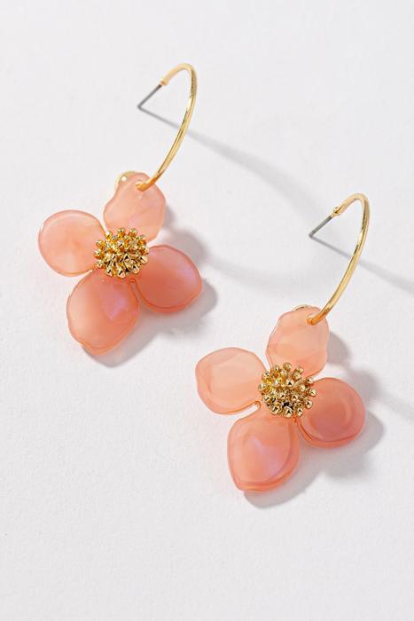 Very Carrot Floral Charm Hoop Earrings