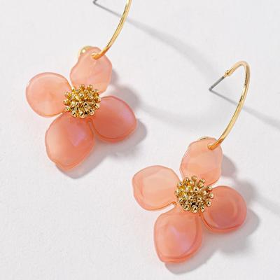 Very Carrot Floral Charm Hoop Earrings