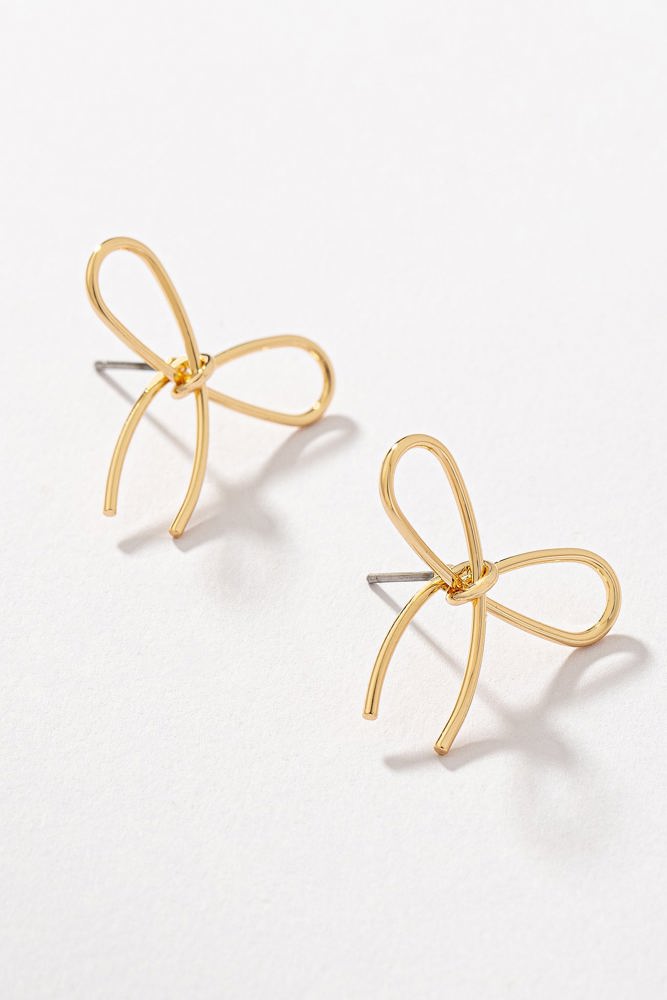 Very Carrot Brass wire bow tie earrings