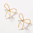  Very Carrot Brass wire bow tie earrings