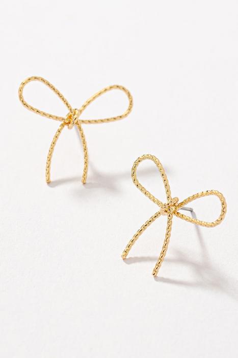 Very Carrot Diamond Cut Brass Bow Earrings