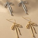  Very Carrot Silver Flowing Elegance Bow Earrings