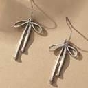  Very Carrot Silver Flowing Elegance Bow Earrings