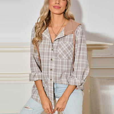 Love Kuza - Cozy Trail Plaid Hoodie Shirt