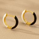 Black Very Carrot Everbright Enamel Huggie Hoops