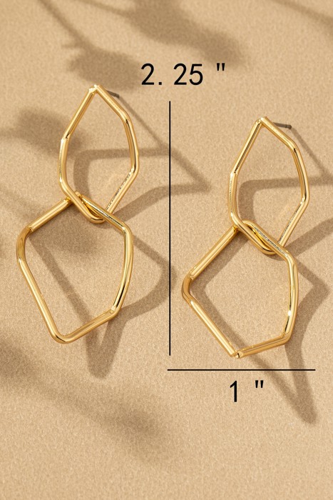 Very Carrot Fluid Form Linked Hoop Earrings