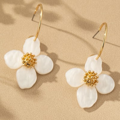 Very Carrot Floral Charm Hoop Earrings