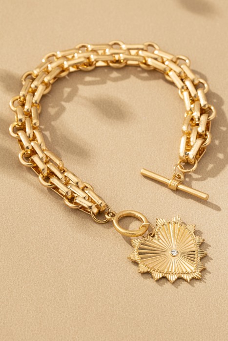Very Carrot Heartbound Statement Chain Bracelet