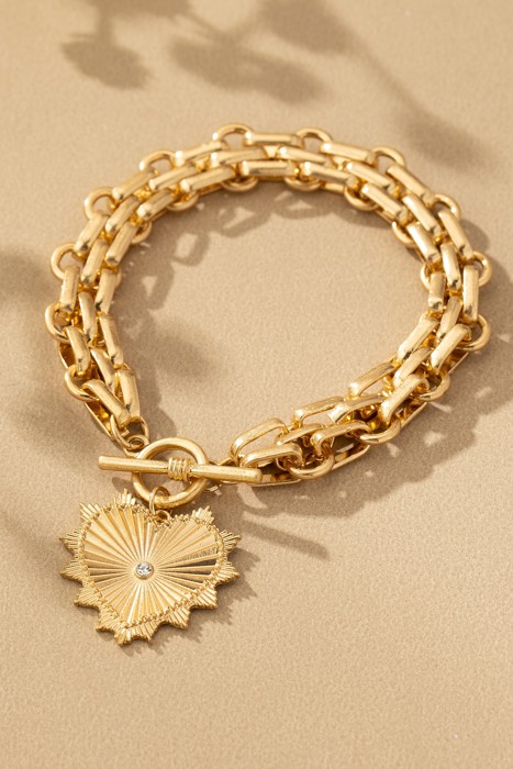 Very Carrot Heartbound Statement Chain Bracelet