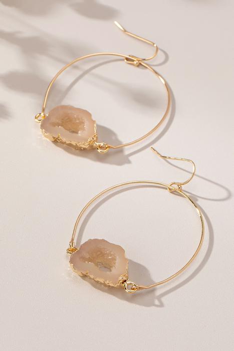 Very Carrot Agate Illusion Hoop Earrings