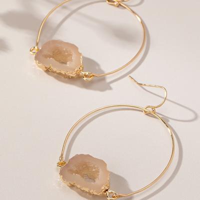 Very Carrot Agate Illusion Hoop Earrings