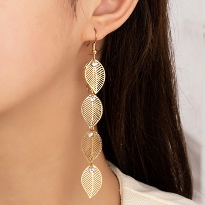 Very Carrot Golden Canopy Leaf Drop Earrings