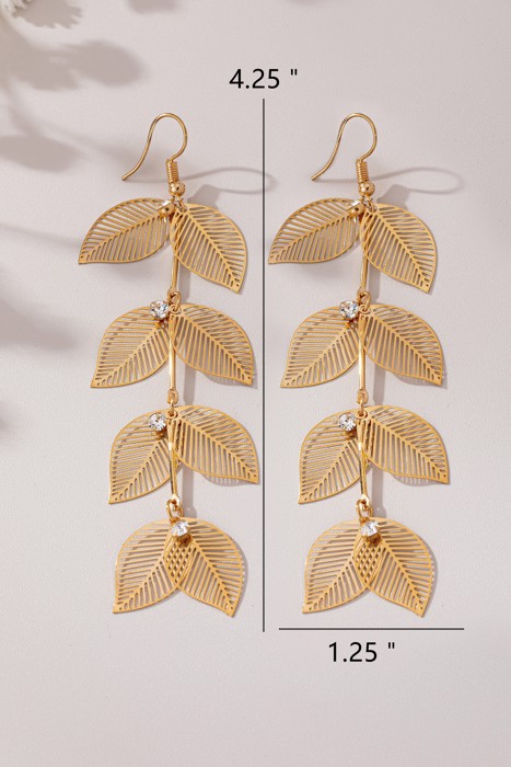 Very Carrot Golden Canopy Leaf Drop Earrings
