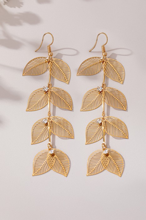 Very Carrot Golden Canopy Leaf Drop Earrings