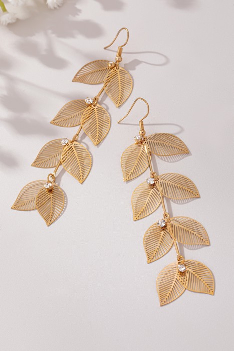 Very Carrot Golden Canopy Leaf Drop Earrings