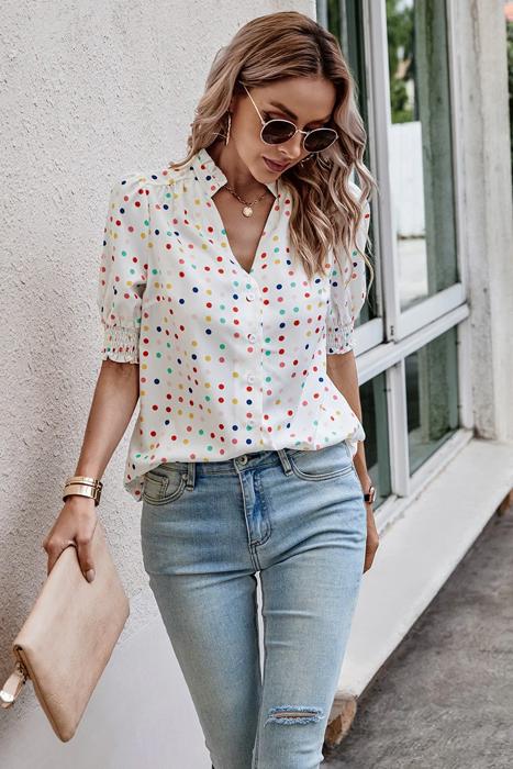 Love Kuza Whimsy Dot Blouse