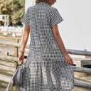  Love Kuza Checkered Charm Midi Dress