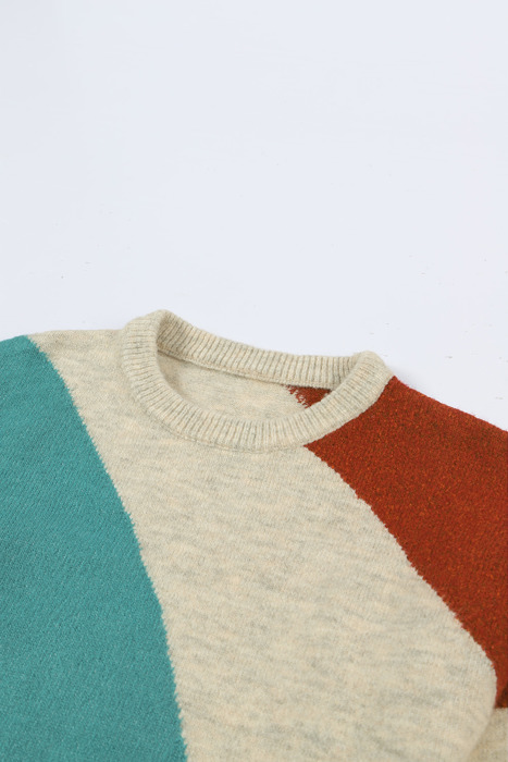 Love Kuza - Colorblock Horizon Knit Sweater
