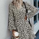  Love Kuza Abstract Dots Long Sleeve Dress 