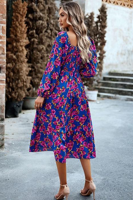 Love Kuza Elegant Flora Midi Dress