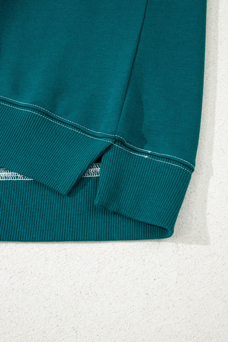 Love Kuza - Evergreen Varsity Stripe Sweatshirt