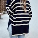  Love Kuza High Neck Striped Cozy Sweater