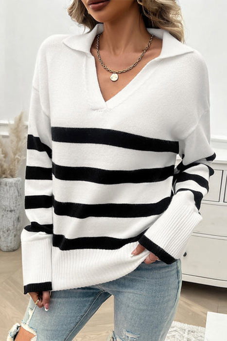 Love Kuza Collared Streak Pullover