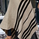  Love Kuza Asymmetrical Stripes Cozy Poncho