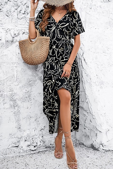 Love Kuza Floral Rhythm Wrap Dress