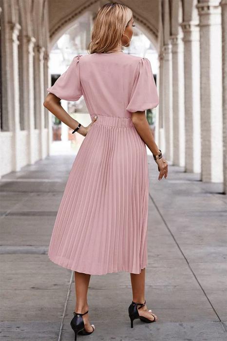 Love Kuza Graceful Pleats Midi Dress