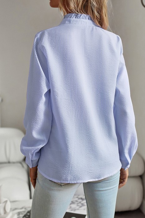 Love Kuza Ruffled Trim Collar Shirt