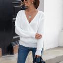 White Small Love Kuza Wrap & Relax Knitted Top