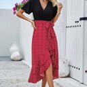  Love Kuza Floral Fusion Wrap Midi Dress