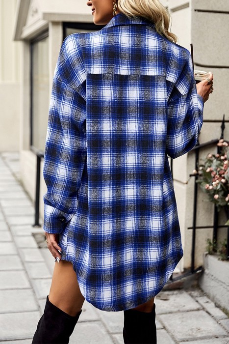 Love Kuza Urban Check Longline Shirt