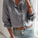  Love Kuza Ruffled Trim Collar Shirt