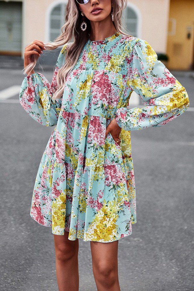 Love Kuza Smocked Flora Tiered Dress