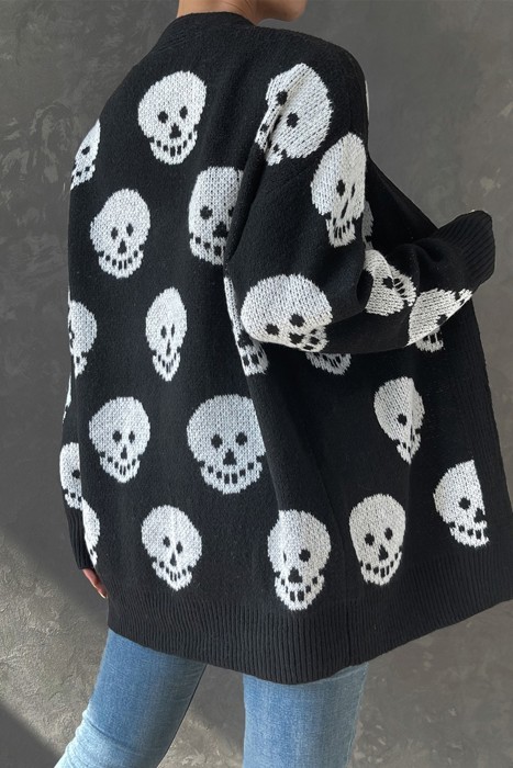 Love Kuza Skull Society Knit Cardigan