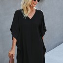  Love Kuza V Neck Dolman Sleeves Dress