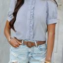 Love Kuza Ruffle Charm Seersucker Blouse