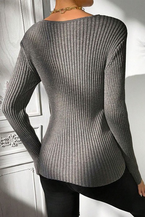 Love Kuza Wrapture Ribbed Knit Top